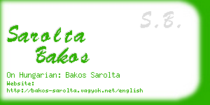 sarolta bakos business card